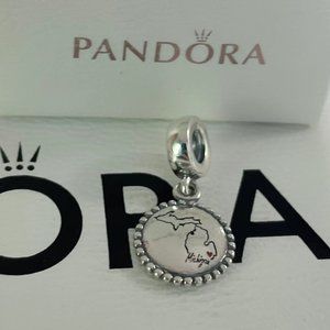 Pandora Michigan Map Charm with Pandora Box